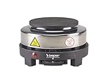 BEPER P101PIA003 - Kochplatte Elektrisch aus Gusseisen/Edelstahl, 5 Brennstufen, 10 cm Platte, 500W, Schwarz/Silber