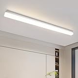 CBJKTX LED Deckenleuchte Küche Deckenlampe - Lang Küchenlampe 90CM Tageslichtlampe 4000K Neutralweiß Lampe Flach Kellerlampe Weiß 36W Bürolampe Decke Innen Deckenbeleuchtung für Flur Wohnzimmer Keller
