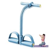 Bauchtrainer, Sit-Up Trainingsgeräte Bodybuilding, Expander Ganzkörpertrainer für Sportgeräte Zuhause, 12 Tubes Elastische Zugseil, Multifunktions-Leg-Exerciser für Fitness Training (BLAU)