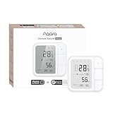 Aqara Thread/Zigbee Raumthermostat W100, Temperatur & Luftfeuchtigkeit Überwachung, Wireless, Fernsteuerung HVAC, 3 Anpassbare Tasten, Matter, HomeKit, Funktioniert mit Apple Home, Alexa, Google