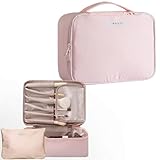 Kosmetiktasche MäDchen,Kleine Kosmetiktasche FüR Handtasche,Makeup Bag,Schminktasche Damen,Reise-Kulturbeutel Mit Griff,Geschenk FüR Frauen - Rosa