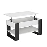 Vicco Couchtisch Lifto, Weiß/Anthrazit, 92 x 51 cm mit Liftfunktion