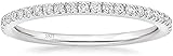 Lisandra Scott Eternity Ring 925 Sterlingsilber mit Zirkonia Kristall Damenring in Silber, Rosegold und Gold für Damen mit Stein und Schmal (Silber, 54)