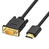 Loydia HDMI auf VGA Kabel, HDMI zu VGA Konverter-Kabel (Stecker zu Stecker) Unterstützung 1080P Kompatibel mit Computer, Desktop, Laptop, PC, Monitor, Projektor, HDTV (1M)