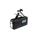 beatec RDS670, Kurbelradio, 2000mAh, Outdoor Radio, mit Kurbeldynamo, Solarpanel, Taschenlampe und SOS, IPX3