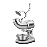 Edelstahl-Eiscrusher Silber 440 lbs/Stunde Eismaschine Eiscrusher Haushalts- und Gewerbe-Eiscrusher Shaved Ice Machine Vollautomatisch(White2)