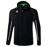 Erima Unisex Erwachsene Erwachsene Liga Star Trainingsjacke mit Kapuze (1032331), schwarz/weiß, L