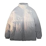 ZDSUHYIW Farbverlauf Winterjacke Herren Damen Steppjacke Pufferjacke Mit Reißverschluss Wintermantel Gesteppte Daunenjacken Herrenjacke Übergangsjacke Windbreaker Winterparka