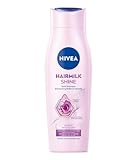 NIVEA Pflegeshampoo Hairmilk Shine Glanz, Shampoo ohne Silikone für trockene Haare mit Mandelöl und Magnolien-Extrakt, Haarshampoo regeneriert von innen und außen (250 ml)