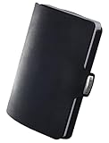 I-CLIP Original Slim Wallet - Leder Geldbörse mit Geldklammer - Schwarzes Glattleder mit schwarzem Rahmen
