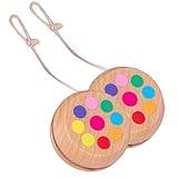 HOOTNEE 2 Stück Holz Yo yo Fingerspitzenmotorik Fördert Koordination Tragbar Robust für Mädchen Jungen Geschenk