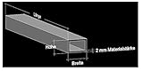 Alu Rechteckrohr 40 x 25 x 2 mm Aluminium AlMgSi0,5 Profilrohr Profil Aluprofil Rohr (200 cm)