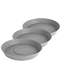 Garronda Untersetzer Blumentopf aus Kunststoff 1 Stück oder 3er Pack Plastik Pflanztopf Pflanzen Untersetzer rund für Pflanztöpfe Set GD-0023 (3 Stück Grau, ⌀ 20cm H 3,5cm)