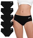 Bobelle Unterhosen Damen 5er Pack, Baumwolle Atmungsaktiv Unterwäsche Bequeme Slips Weich Frauen Panties Stretch (S-XXL) (DE/NL/SE/PL, Alphanumerisch, M, Regular, Regular, Schwarz)