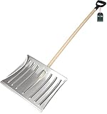 KOTARBAU® Schneeschaufel Schneeschieber 50cm mit Holzstiel Verstärkt Aluminium Schild mit Ergonomischem Griff 139 cm