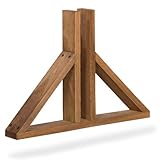 NOOR Standfuß für Paravents - Flechtzaunhalter 50x6 cm - robuster Holzständer für mobilen Sichtschutz und Trennwände - Aufsteller aus Holz für freistehende Raumteiler außen und innen