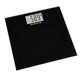 TFA Dostmann Digitale Waage Step Plus, Personenwaage, bis 200kg, schlichtes Design, schwarz, Kunststoff, Trittfläche aus gehärtetem Glas, L340 x B336 x H35 mm, L 320 x B 320 x H 22 mm