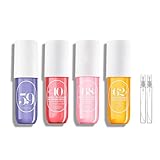 Brazilian Perfume Body Splash Pack of 4 for Women Long Lasting Fragrance Spray Hair and Body Mist Janeiro Body Spray +(2 x Perfume Bottles)