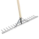 Rekord Aluminium Rechen leicht mit 16 Zinken Breite 62 cm - mit Stiel 150 cm, Rasenrechen, Gartenrechen, Laubrechen, Harke