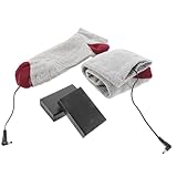 ibasenice Beheizbare Batteriebetriebene Wärmesocken für Herren und Damen Elastisch Atmungsaktiv für Outdoor Sportarten Wie Skifahren Radfahren und Wandern im Winter Rot