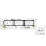 Yankee Candle Duftkerzen Geschenkset | Clean Cotton Gefüllte Votivkerze | Sojamischung Wachsmischung | 3 Stück