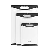 Salter 3-teiliges Schneidebrett-Set aus Kunststoff - Set mit 3 Schneidebrettern auf beiden Seiten, rutschfest, leicht zu reinigen, spülmaschinenfest, Lebensmittelzubereitung, klein, mittel und groß