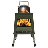 Zeltkocher,Zelt Herd, Raketenofen Outdoor,Schwarz,Tragbarer Holzofen für Camping, Outdoor, Zeltheizung, Camping, Zeltkocher, Mini Holzofen zum Kochen, Camping Rechteckig aus Metall (Grün)