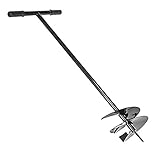 AGROHIT Erdbohrer Ø 250 mm, Handbohrer für Garten, Gartenbohrer aus Stahl, Handgriffe mit Gummi, Bequem & Stabil, Spiralbohrer, Pflanzenbohrer mit Gesamtlänge von 105 cm