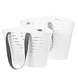 TOPPERFUN 2 Stück Wäschekorb Faltbare Aufbewahrungskörbe aus Plastik mit Griff für Bad Schlafzimmer und Einkauf Große Kapazität Vielseitig Einsetzbar