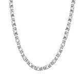 Kim Johanson® Edelstahl Herren Königskette in Silber | Breite Kette für Männer | Wasserfest | Dicke Halskette | Verschiedene Längen | 5mm Breit | Massive Silberkette | Inkl. Schmuckbeutel