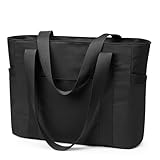 KALIDI Shopper Tasche Damen Groß Handtasche Arbeitstasche Uni Tasche Tote Bag Schwarz für Arbeit, Schule, Büro