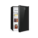 Klarstein Delaware Kühlschrank, 76 Liter Fassungsvermögen, 2 flexible Glasböden, Gefrierfach: 4 Liter, Flaschenfach bis 2 Liter, anthrazit