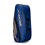 HUNDRED Cosmogear Badminton Kit-Tasche (Royal Blue) | Doppelter Reißverschluss | Tasche mit Reißverschlusstasche vorne | Material: Polyester | Gepolsterte Rückentragegurte | Leicht zu tragender Griff
