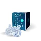 snoozi 2 x Anti-Kolik Sauger transparent | BPA frei (0m+)