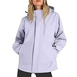 Regenjacke Damen Wasserdicht Winddicht Regenmantel Mit Kapuze Übergangsjacke Regenjacken Leicht Softshelljacke Übergangsjacken Frauen Einfarbig Windjacke Outdoorjacke Sportlich Wanderjacke Wandern