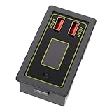 Ciieeo Auto-batteriespannungsmonitor mit USB Digitales Lcd-display Aktuelle batteriekapazitätstest Schnellladefunktion Kompatibel mit Pkw und Lkw Graues Gehäuse