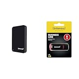 Intenso 6023560 1TB Memory Drive USB 3.0 2.5' External Hard Drive, Mechanische Festplatte & Business Line 8 GB USB-Stick USB 2.0 schwarz-rot