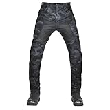 RCLONGEU Motorradhose Herren/Damen, Motorrad-Jeans Aus Aramidfaser Motorrad Jeans mit Protektoren,Winterhose Stretch Motorradbekleidung (Blau,S)