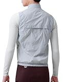 INBIKE Leichte Fahrradweste Windbreaker Weste Herren Ärmellos Sommer Winddicht Reflektierend Atmungsaktive UV50+ Laufweste Fahrrad Rennrad City Freizeit Grau XL