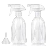 Bynccea Kunststoff Wassersprühflasche 400 ml Leere Sprühflasche Pflanzen mit Verstellbare Sprühkopf, Zerstäuber Sprühflaschen Blumensprüher Sprühflaschen für Garten, Friseur(Transparent Weiß)