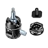 1/4 Blitzschuh-Adapter, 360 Grad drehbarer Aluminium-Stativkopf für DSLR-Kameras, Stative, Einbeinstative, Camcorder-Ständer