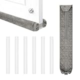 AULSAM Zugluftstopper für Türen 96 cm,PU Türdichtungsleiste Unten, Türbodendichtung, Türdichtungen Luftzugstopper mit Doppeldichtung, Zugluftstopper Windstopper Schutz vor Luftzug und Lärm,Grau(grau)