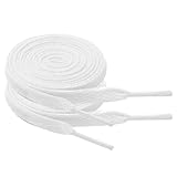 Chic Defend 2 Paar Flach Schnürsenkel 8 mm Breite Ersatz Schuhbänder Flat Sneaker Shoelace für Sportschuhe Turnschuhe Laufschuhe Shoelaces für Herren & Damen 60-180cm, Weiß, 110 cm - 2 Paar