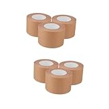 VILLCASE 2 Sätze Klebeband Aus Kraftpapier Dichtungsband Aus Papier Kraft-washi-tape Bildrahmenband Packband Aus Kraft Kraft-abdeckband Kraft-versandband Kraftband Light Brown 3 Rollen * 2