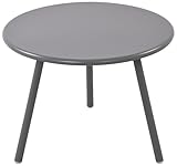 CLP Couchtisch Minot I Runder Loungetisch für draußen und drinnen I Gartentisch wetterfest und UV-beständig I Outdoor Beistelltisch, Farbe:dunkelgrau