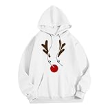 Bauzuoyo Hoodie Herren Casual Kapuzenpullover mit Weihnachtselch Print Winter Warm Freizeit Pullover Langarm Kordelzug Sport Sweatshirt Männer Kapuzenpulli Hooded Sweater Regular Fit