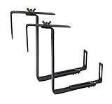 BURI 2 Stück Blumenkastenhalter Balkonkastenhalter in grau - Befestigung an Brüstungen/Geländern - Blumenkastenhalterung universal passend und verstellbar