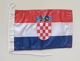 Premium-Bootsflagge 20 x 30 cm. Stoffgewicht – bedruckt, robust mit Strick und Schlaufe nautisch Flagge von, 20 x 30 cm (Kroatien)