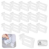 16 Stück Kühlschrank Organizer Trennwände Aufbewahrungsteiler Schubladenteiler Verstellbar Einstellbare Lagerregal, Einstellbare Kühlschrankteiler Teiler Clip für Würzen von Päckchen, Getränken, Eiern