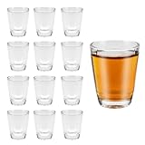 LPAMABA 12er Set 32ml/3cl Schnapsgläser Glas Shotgläser Kleine Likörgläser Transparent Shot Gläser Spülmaschinenfest Dicke Basis Schnapsgläser für Party Festival Tequila Ouzo Vodka